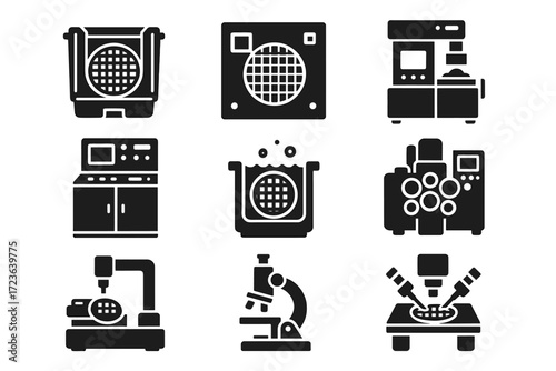 Wafer vector station set container machine photomask semiconductor icon tool lot ion