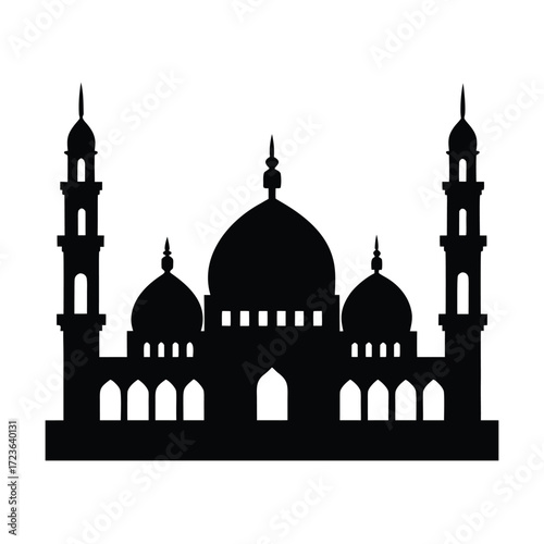 Al Azhar Cairo Historic Mosque Silhouette Design