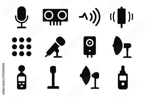 Icon sensor sound parabolic sensors vector wave directional microphone device ultrasonic acoustic