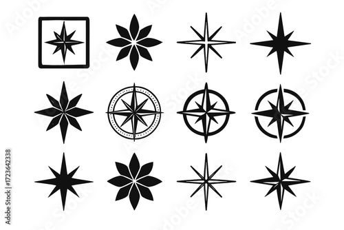 Outer nautical rose pointed vector icon windrose circular icons star compass