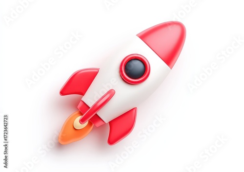 Red And White Rocket Illustration