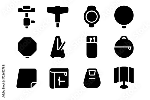 Shield key clutch dampening practice drum vector bag icon pad kit