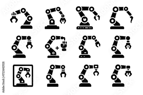 Icon robotic educational arm icons hands vector interchangeable robot automation detection