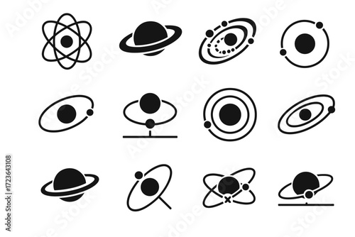 Rings frame icon vector points orbits planetary plane altitude symbol ellipse node