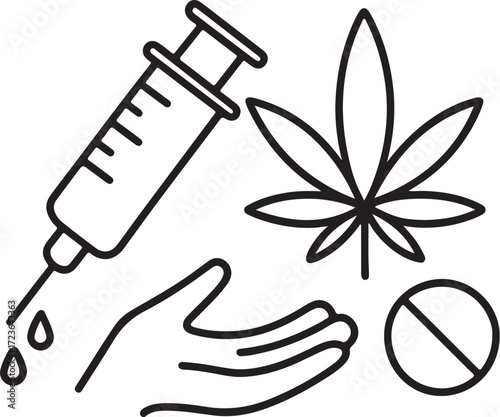 Syringe Line Style Icon Design