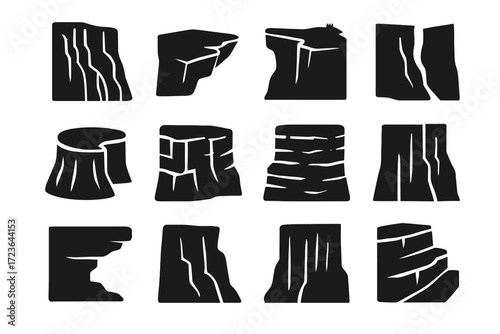 Canyon icon ridge cliff broken rim icons cliffs shadow erosion vertical stair