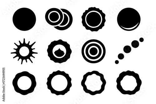 Icon vector icons rim chain shadowed lunar crater depression rays rings