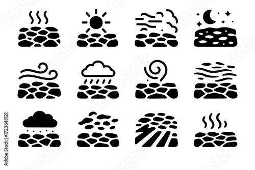Icons pavement shadow rising vector desert contrast splash dust pattern shadows cloudy