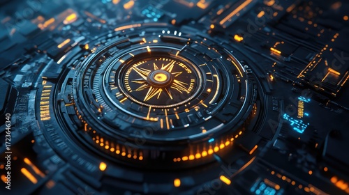 Wallpaper Mural innovation futuristic style compass layering Torontodigital.ca