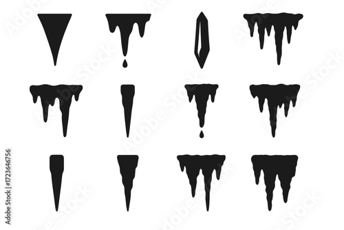 Vector form stalactite uneven icon icons structure ceiling cave calcite pointed