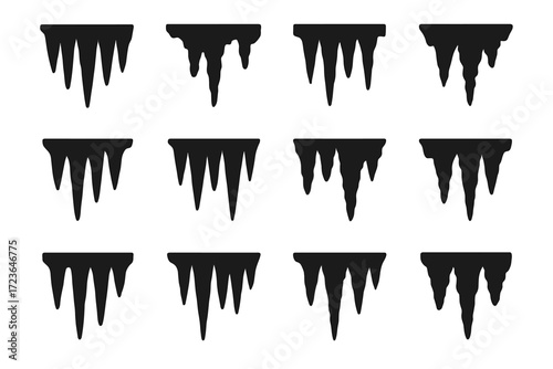 Spires jagged stalactite grouped decorations cave vector icon textured icons geological