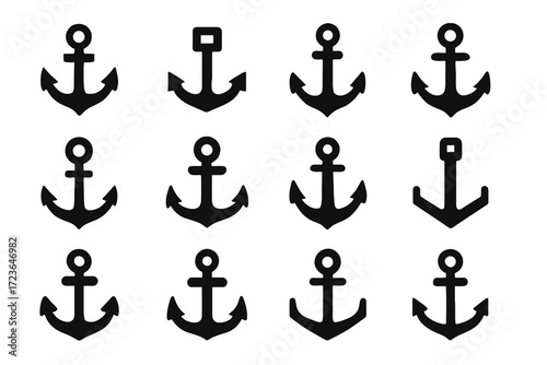Deep form vector modern icon symbol anchor squared collection arm icons structural