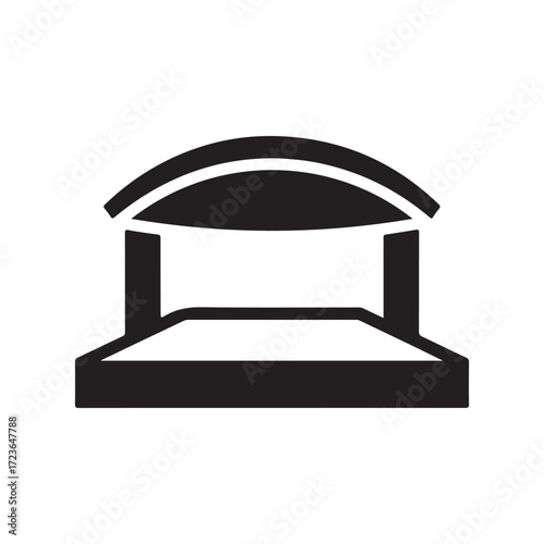 Minimalist Black Arch Structure Icon on White Background