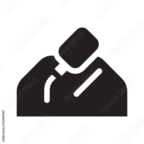 Flat Glyph Icon of Detergent Bottle Pouring onto Laundry Pile