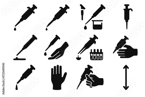 Forward techniques aspiration layout prevention icon icons arc pipetting vector tip repetitive