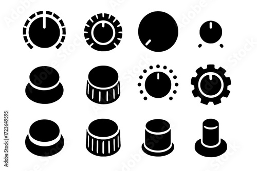 Dial icon knob scale control vector clicky synth ring edge metal rotary