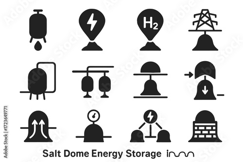 Icon pipe utility salt air scalable dome hydrogen vector input