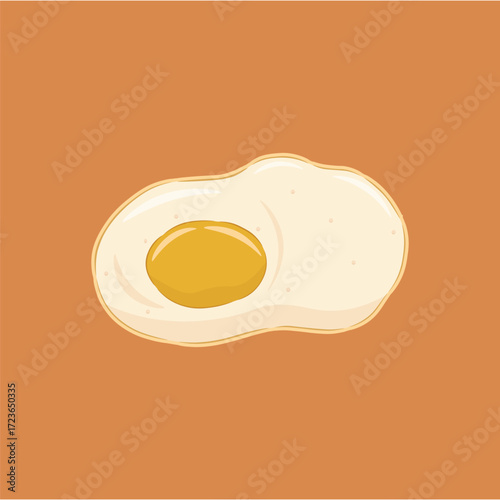 illustration of fried egg, for breakfast, egg yolk and egg white