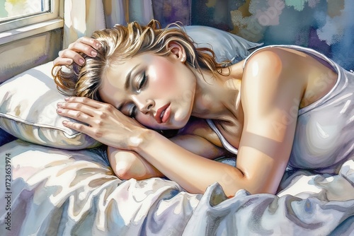 AI giovane donna addormentata 03