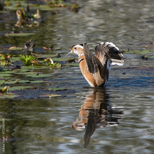 Partridge in swimming