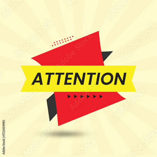 Attention banner design with geometric shapes and vibrant colors to grab the viewers attention