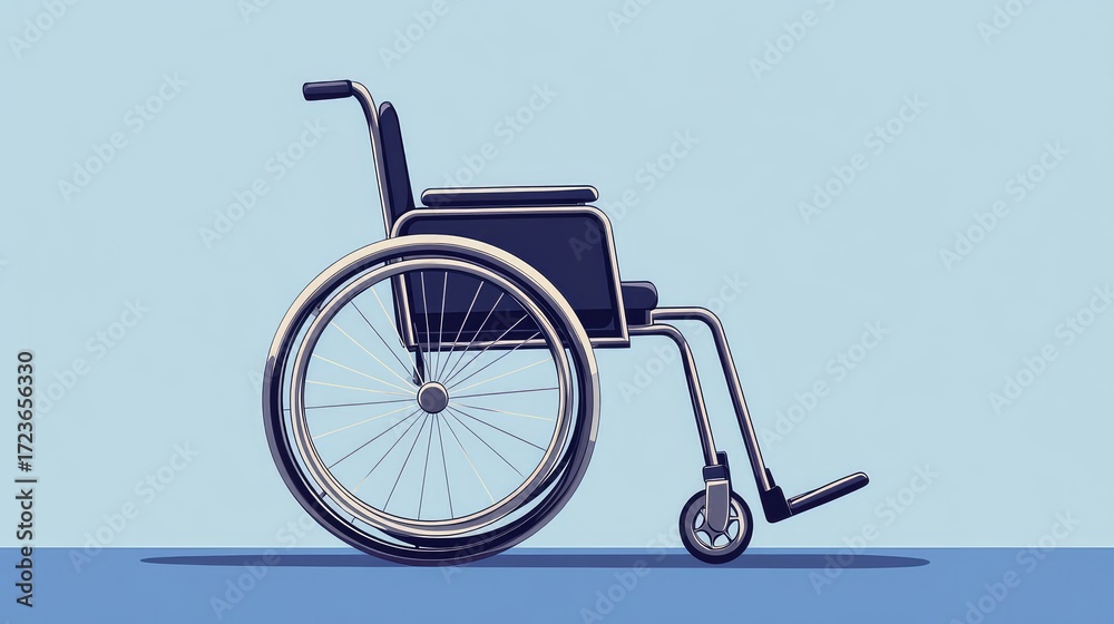 Fototapeta premium flt ai generated depiction of a flat cartoon wheelchair