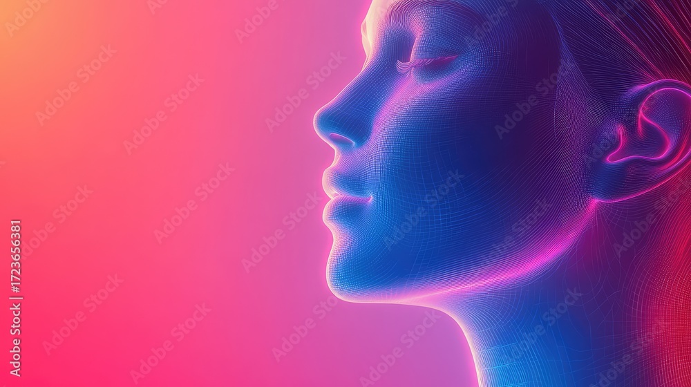 Obraz premium technology futuristic scan of a patient's avatar with a smooth gradient