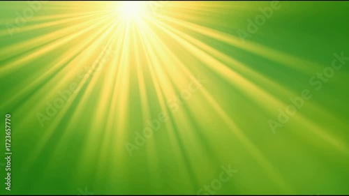 Glowing light flare or sunlight rays rotate,Overlay effect on green background.Motion graphics elemment for decoration