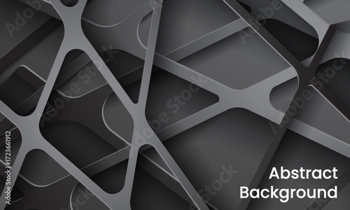 Abstract vector background of lines, black bionic wallpaper, many layers, abstraction composition, futuristic dark pattern