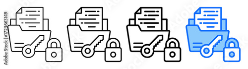 File Access Icon Different Style Outline Collection Set