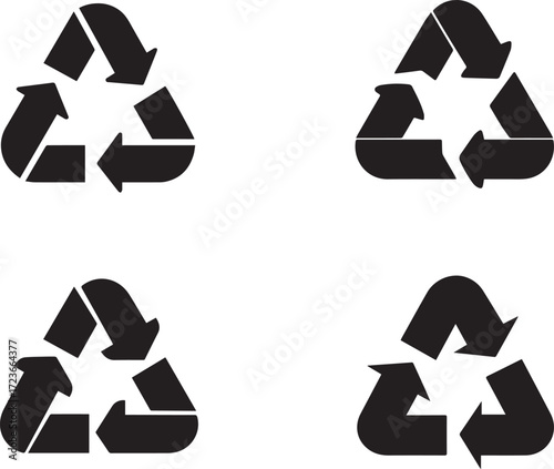 Vector art of recycle symbol icons for environmental conservation concept