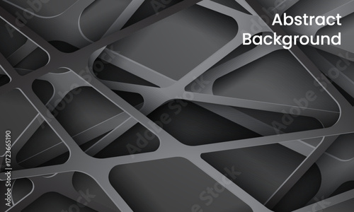 Abstract vector background of lines, black bionic wallpaper, many layers, abstraction composition, futuristic dark pattern