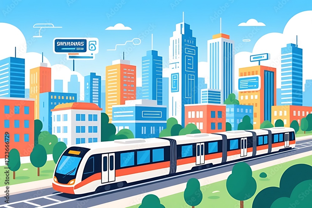 Naklejka premium urban landscape with cars