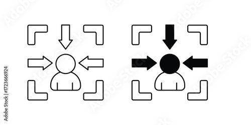 Concentration set icon with white background vector stock illustration