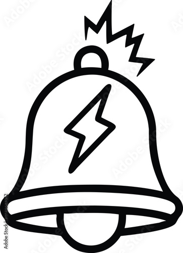 lightening notification bell outline icon
