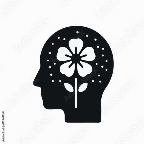 World Mental Health Day Vector with Brain and Awareness Ribbon