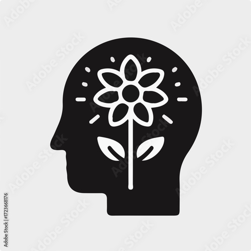 World Mental Health Day Vector with Brain and Awareness Ribbon