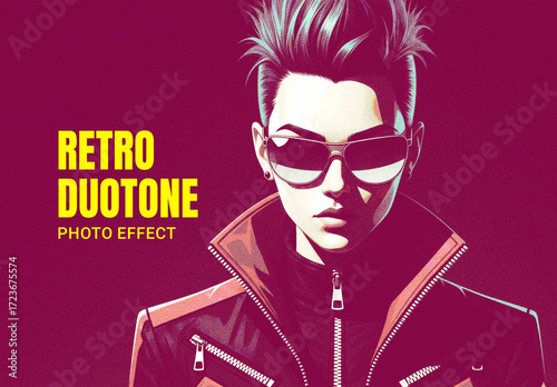 Retro Duotone Photo Effect