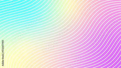 Pink yellow teal abstract vector background with wavey lines for wab banner, header, cover, poster, backdrop.