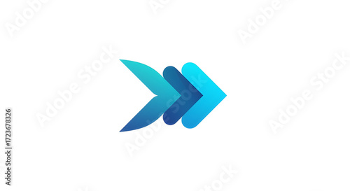 Free Download Modern Blue Gradient Right Arrow Graphic Isolated for Design isolated PNG with Transparent Background - GFXLoad