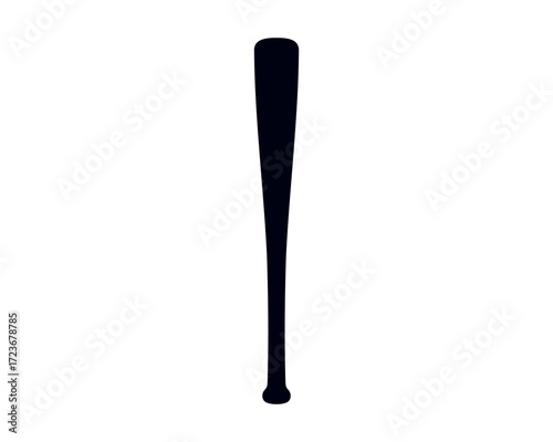 Baseball bat vector silhouette, classic sports equipment icon design