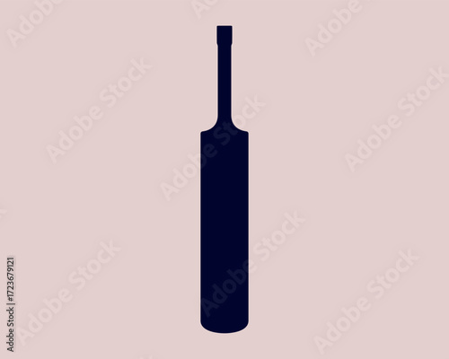 Cricket bat silhouette, sports equipment icon