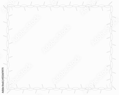 Thorn border frame vector design, decorative sharp edge outline template