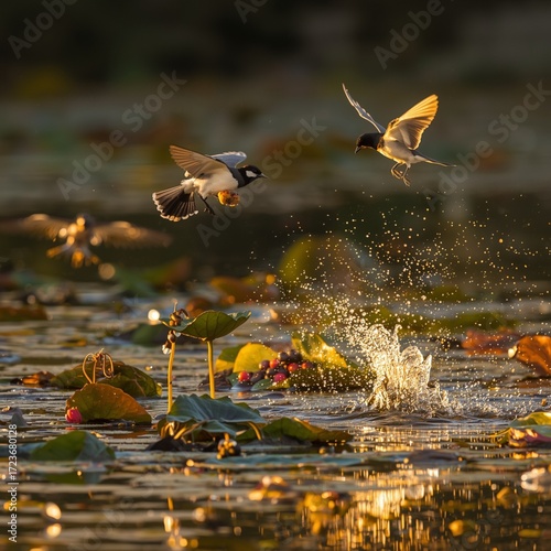 ducks in the pond