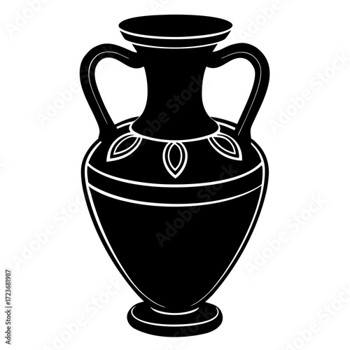 Ring-Handled Amphora Pottery vector 