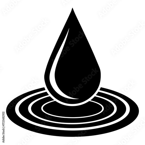 Ripple effect water drop icon vector 