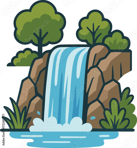 waterfall vector art