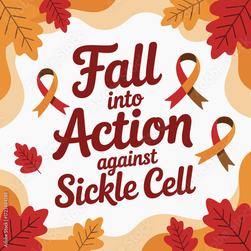 Fall Into Action Against Sickle Cell Awareness Poster