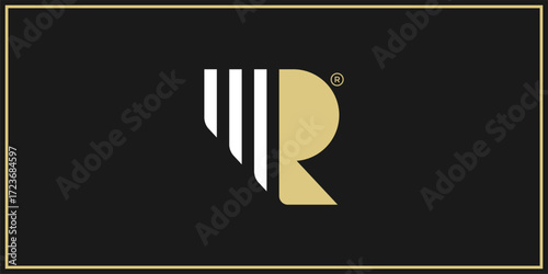 bold and professional abstract R logo
