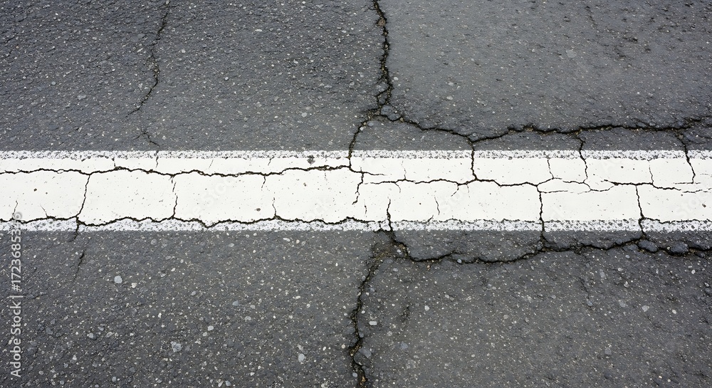 Obraz premium Cracked Asphalt Road Surface Texture.